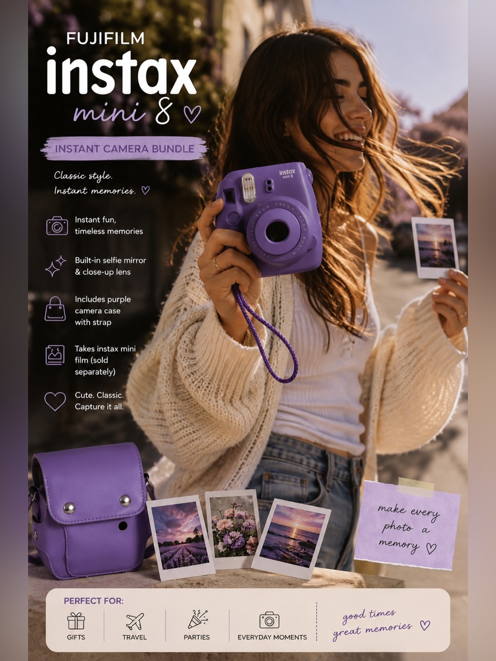📸 Fujifilm Instax Mini 8 Instant Camera Bundle ✨